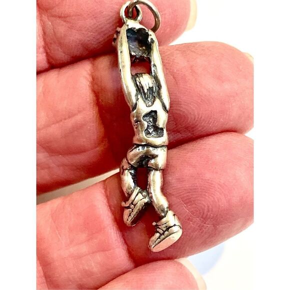 Basketball Player Sterling Silver Jewelry Charm #sports #game